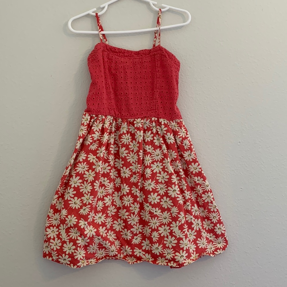 Floral dress salmon color 6-6x